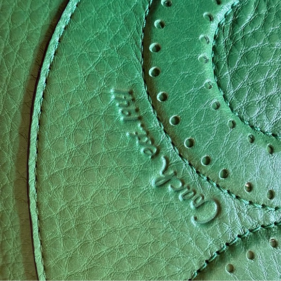 Coach Julia Op Art Perry Leather Tote Rare Green Colorway Authentic Large EUC - Picture 5 of 16